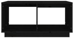 Mesa de centro 80x50x40 cm madeira de pinho maciça preto