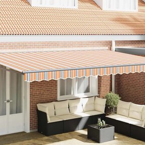 vidaXL Toldo Retrátil Manual Azul Marinho 500x300 cm