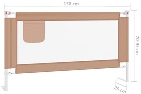 Barra segur. p/ cama infantil tecido 150x25cm cinza-acastanhado