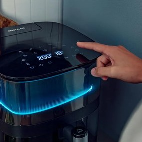 Fritadeira de ar com capacidade para cozinhar de 5 l Cecofry Neon 5000, pulverizador de água, controlo tátil e design luminoso