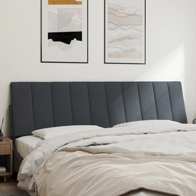 Almofadão de cabeceira 180 cm veludo cinzento-escuro