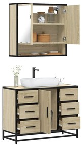 vidaXL 2 pcs conj. móveis casa banho derivados madeira carvalho sonoma