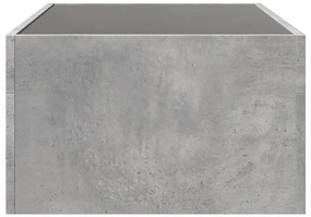 Mesa de centro luzes LED Infinity 90x50x30 cm cinzento cimento