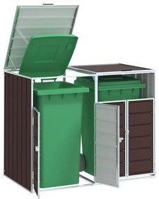vidaXL Contentor c/ rodas p/ dois caixotes lixo 144x81x113 cm aço