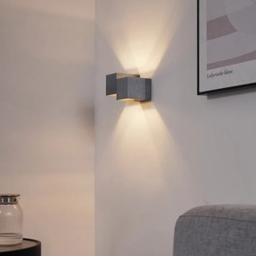 Candeeiro de Parede Moderno Cinzento Escuro 2 Luzes - Transfer Double