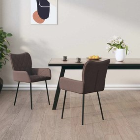 vidaXL Cadeira de jantar Castanho 55 x 58 x 82 cm tecido