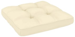 Sofá de centro para jardim c/almofadões pinho maciço cor creme
