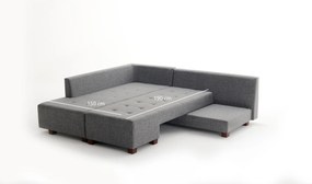 Sofá-Cama de Canto Manama – Cinza – 280x85x206 cm