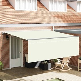 vidaXL Toldo Retrátil Manual Creme 400 × 300 cm Poliéster e Alumínio