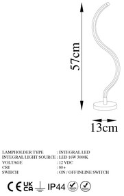 Candeeiro de Mesa Yilan – Preto – Diâmetro: 13 cm Altura: 57 cm