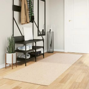 vidaXL Tapete pelo curto macio e lavável HUARTE 80x250 cm bege