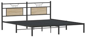 Estrutura de cama sem colchão 183x203 cm carvalho sonoma