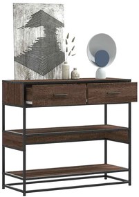 Mesa consola 90x35x80 cm derivados madeira carvalho castanho
