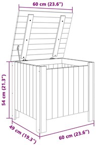 Caixa de arrumação c/ tampa RANA 60x49x54cm pinho maciço branco