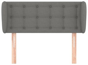 Cabeceira de cama c/ abas tecido 93x23x78/88 cm cinzento-escuro