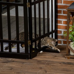 PawHut Barreira de Segurança Dobrável para Cães Grade de Madeira para