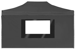 Tenda dobrável profissional c/ parede alumínio 4,5x3m antracite