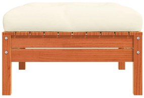 Apoios pés jardim c/ almofadões 2 pcs pinho maciço castanho-mel