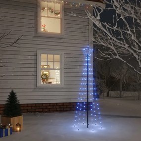 Árvore de Natal com espigão 108 luzes LED 180 cm azul