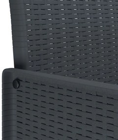 Conjunto de Jantar de Jardim 3 pcs Antracite 100 x 100 x 73 cm