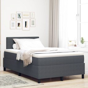 Cama Box Spring com Colchão Cinza Escuro 120x200 cm Tecido de Corduroy