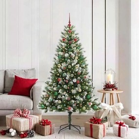 vidaXL Árvore de Natal Artificial com Dobradiças e Neve Coberta 180 cm