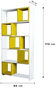 Estante Box – Branco e Amarelo – 80x170x22 cm