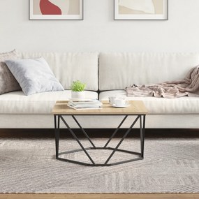 Mesa de Centro Carvalho Sonoma 80x80x45 cm Madeira de engenharia