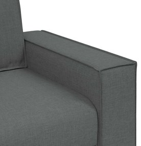 Conjunto de Sofá de 3 Peças com Almofadas em Tecido Cinza Escuro