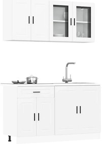 4 peças armário de cozinha conjunto Kalmar branco