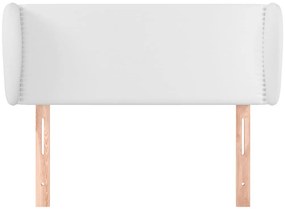 Cabeceira de cama c/ abas couro artificial 93x23x78/88cm branco