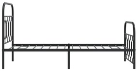 Estrutura de cama com cabeceira e pés 90x190 cm metal preto