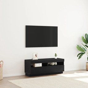 Estante de TV vidaXL com Luzes LED em Carvalho Preto 100x35x40 cm de M