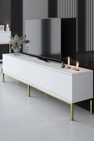 Móvel de TV Lord – Branco e Dourado – 180 cm x 47 cm x 30 cm