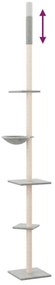 Árvore gatos altura ajust. chão-teto 263,5-289,5 cm cinza-claro