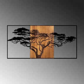 Acessório Decorativo de Parede Acácia – Preto e Nogueira – 147 x 3 x 7
