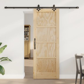 vidaXL Porta Deslizante com Conjunto de Acessórios 'ORKDAL'Madeira Sólida de Pinheiro