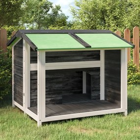 vidaXL Casota para cães 96x87x80,5 cm pinho maciço cinzento