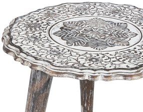 Conjunto de 2 mesas de apoio em madeira branca ADRO Beliani