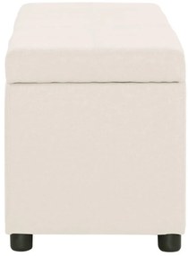 Banco c/ compartimento de arrumação 116 cm poliéster cor creme