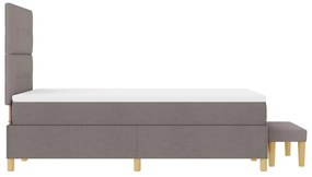Cama Box com Colchão e Banco vidaXL Taupe 120x200 cm Tecido