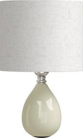 HOMCOM Candeeiro de Mesa Vintage com Base em Cerâmica, Abat-Jour em Linho e Interruptor Basculante, Creme | Aosom Portugal