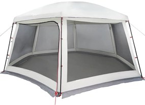 Tenda para piscina c/ mosca amovível e paredes de rede cinzento