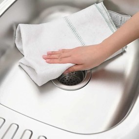 Panos de Limpeza 50 pcs 50x60 cm branco com riscas verdes