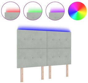 Luz de Painel LED vidaXL Cinza Claro 80 cm Veludo