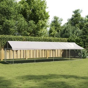 171500 vidaXL Canil de exterior com telhado 600x200x150 cm