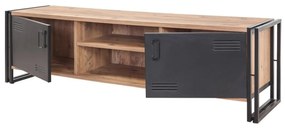 Conjunto de Mobiliário de Sala Cosmo – Pinho Atlântico e Preto – Tv Un