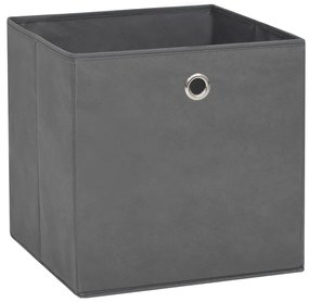 Caixas arrumação 10 pcs 28x28x28 cm tecido-não-tecido cinza