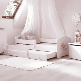 Cama de casal Sereia Luk 160x80 - Branco -colchão e estrado incluído