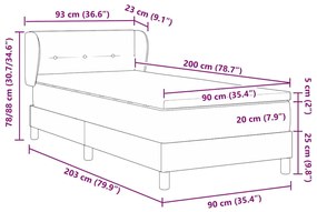 Cama Box com Colchão Azul 90x200 cm Tecido